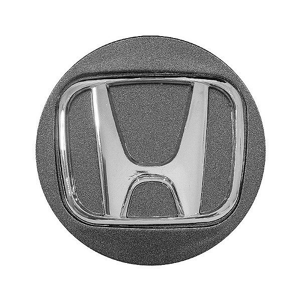 Calotinha 69mm Centro de Roda Honda New Civic Grafite Emblema Cromado