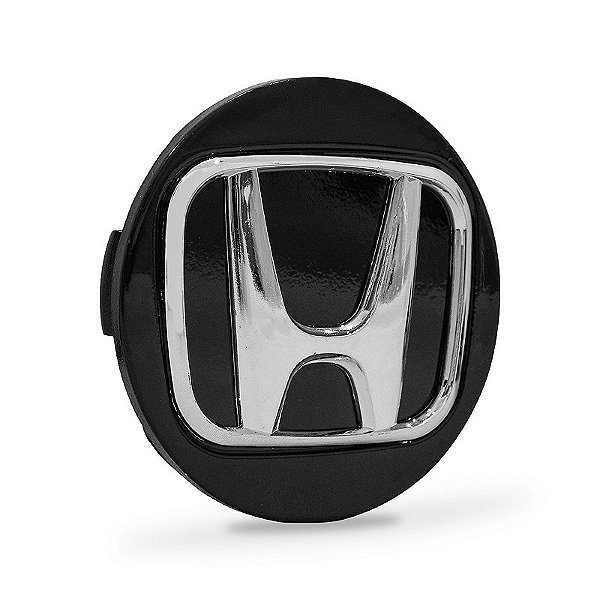 Calotinha 69mm Centro de Roda Honda CRV HRV Accord Preta Emblema Cromado