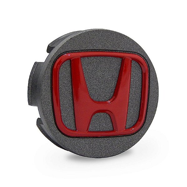 Calotinha 58mm Centro de Roda Honda FIT Civic City WRV Grafite e Vermelho