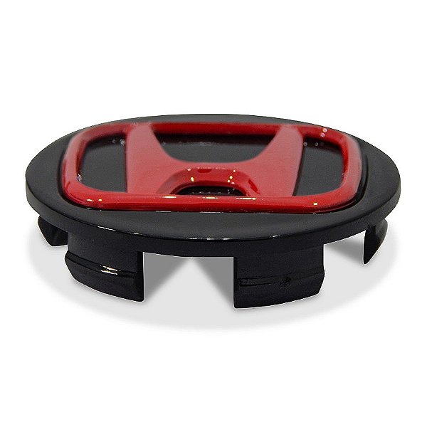 Calota Central 69mm Honda New Civic Preta com Vermelho