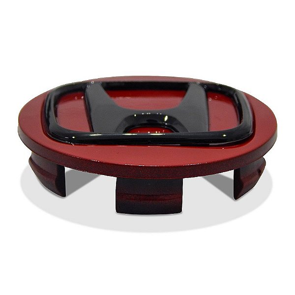 Jogo de Calotinha 69mm Centro de Roda Honda New Civic Vermelho com Preto