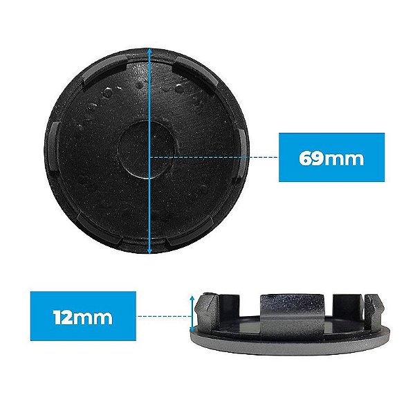 Calotinha 69mm Centro de Roda Honda New Civic Vermelha Emblema Preto