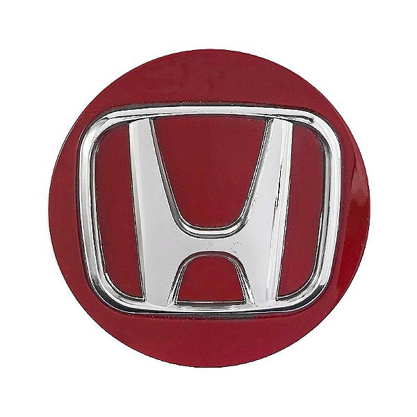 Jogo de Calotinha 69mm Centro de Roda Honda CRV HRV Accord Vermelho com Cromado