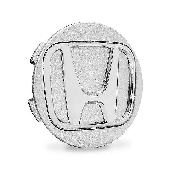 Calotinha 56mm Centro de Roda Esportiva KRMAI Honda Civic SI Prata com emblema Cromado