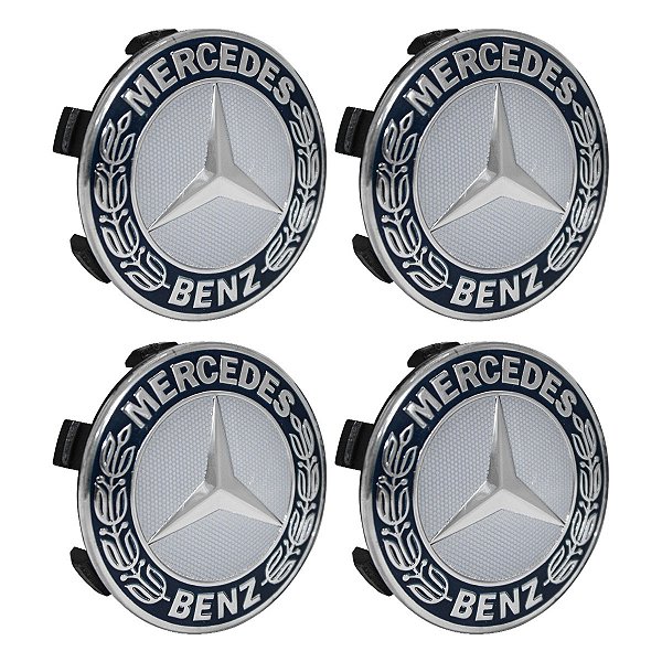 Jogo Calotinha Mercedes 75mm Azul Emblema Clássico