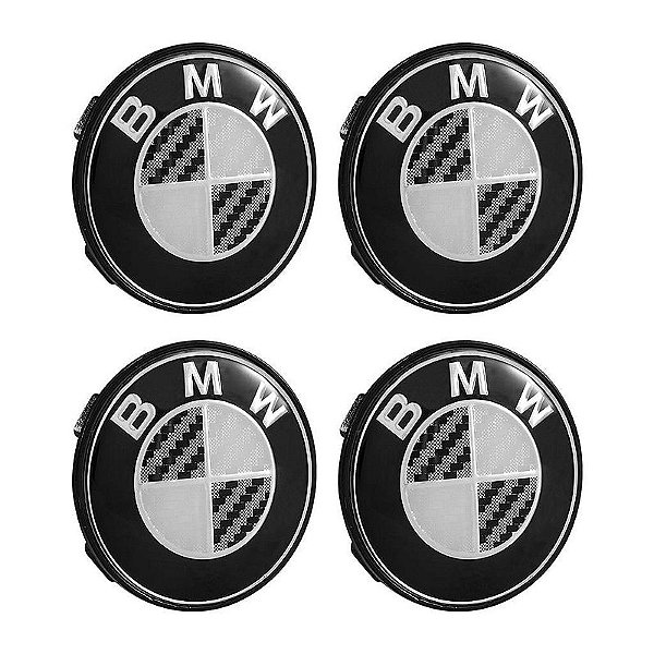 Jogo Calotinha 69mm Centro de Roda BMW Até 2018 Preta