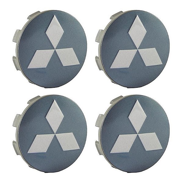 Jogo Calotinha 55mm Roda Mitsubishi Triton L200 Tr4 Grafite Lisa