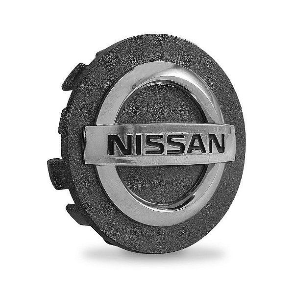 Calotinha 53mm Centro de Roda Nissan Sentra March Versa Kicks Grafite e Cromado