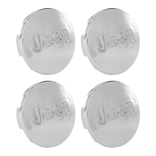Jogo Calotinha 63mm Centro de Roda Jeep Renegade Compass Cromado