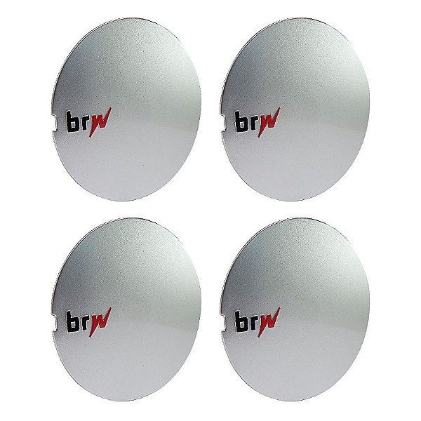 Jogo Calota Central BRW Roda Esportiva Aranha 890 Prata