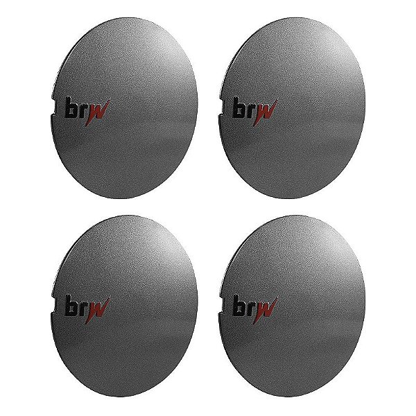 Jogo Calota Central BRW Roda Esportiva Aranha 890 Grafite