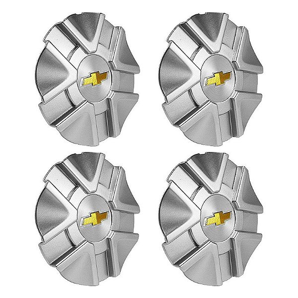 Jogo Calota Central Garra Baixa Astra GSI Big Rodas BRW 180 Emblema GM Alumínio Prata