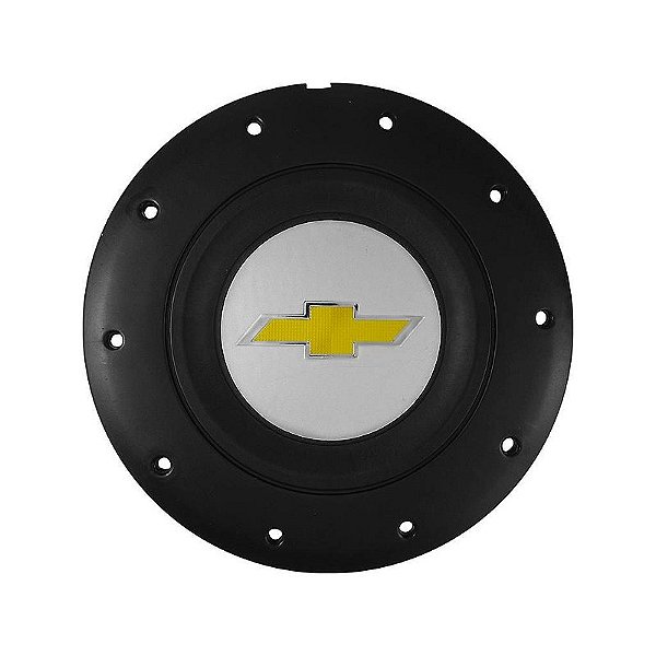 Jogo Calota Central Roda de Ferro Chevrolet GM Emblema Prata Modelo Amarok Aro 13 14 15