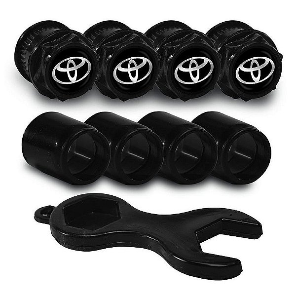 Capa Bico de Válvula Preto Pneu Toyota Corolla Etios Yaris
