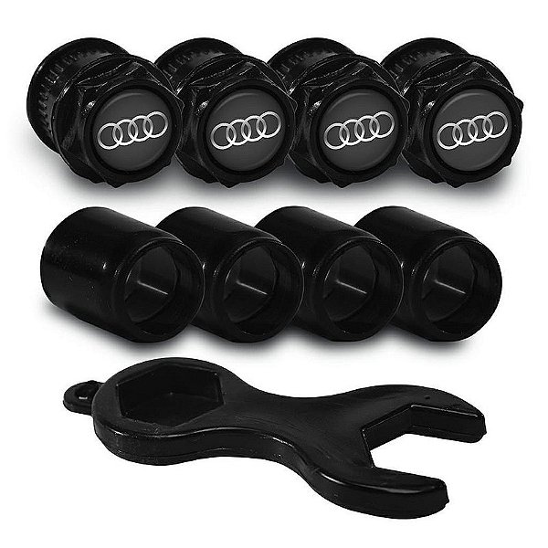 Capa Bico de Válvula Preto Pneu Audi