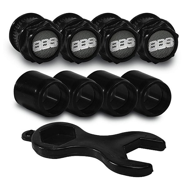 Capa Bico de Válvula Preto Pneu BBS Carbono