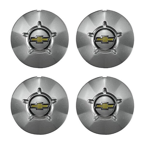 Jogo Calota Central de Roda GM Prisma Celta 2008 Gravata Dourada