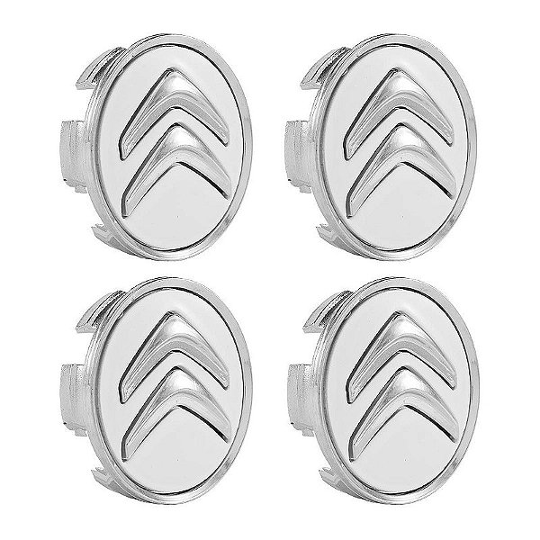 Jogo Calotinha 60mm Centro de Roda Citroen Aircross C3 C4 Branca