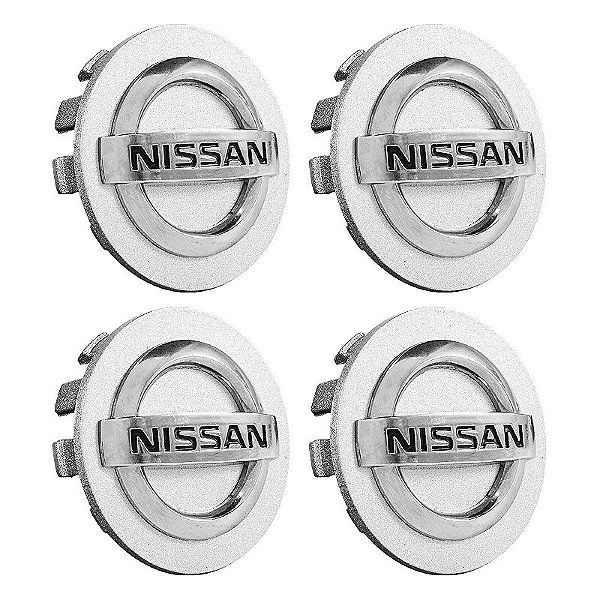 Jogo Calotinha 53mm Nissan March Sentra Versa Kicks Livina Tiida Prata