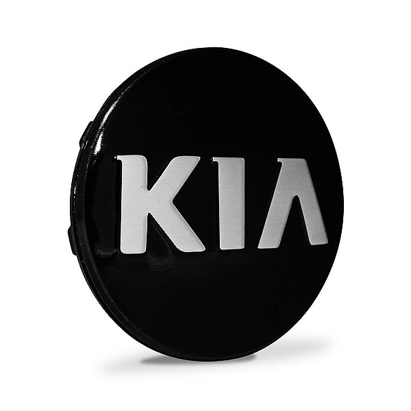 Calotinha 60mm Centro de Roda Kia Sportage Cerato Soul Picanto Preta