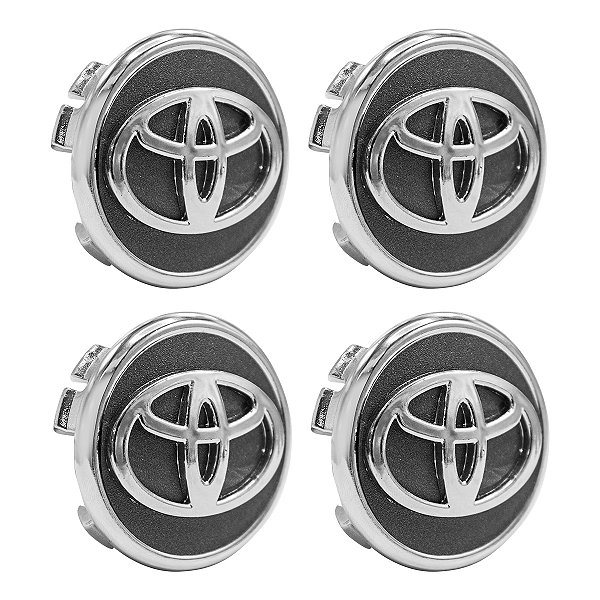Jogo Calotinha 55mm Centro de Roda Toyota Corolla Etios Grafite