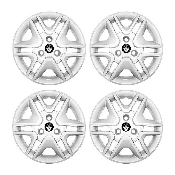 Jogo Calota Aro 14 Renault Kwid modelo 2018/2019 Prata