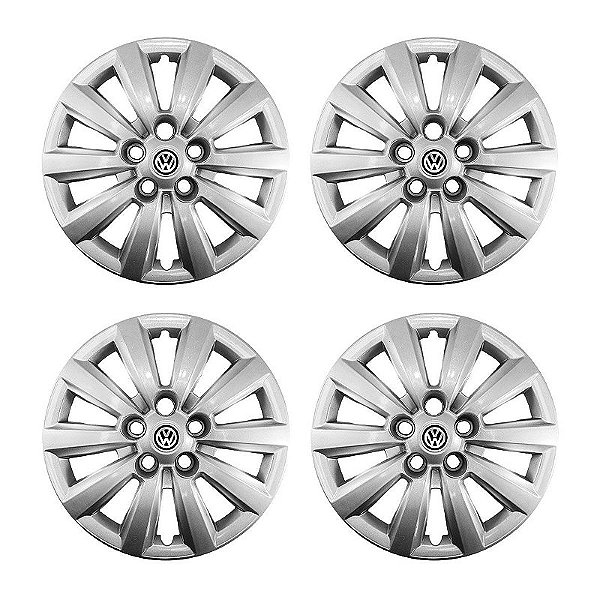 Jogo Calota Aro 15 Vw Space Fox Polo Fox 2014/2015 Prata