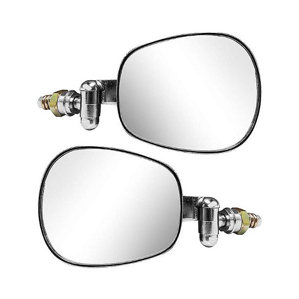 Par Retrovisor VW Fusca Brasília Raquete Cromado