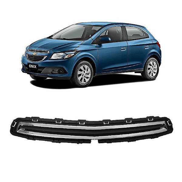 Grade Superior Gm Onix Prisma 2013 a 2016 Preto + Friso Cromado
