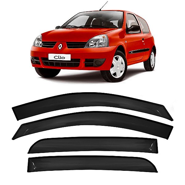 Calha De Chuva Defletor Renault Clio Hatch Sedan 2000 a 2016 4 Portas