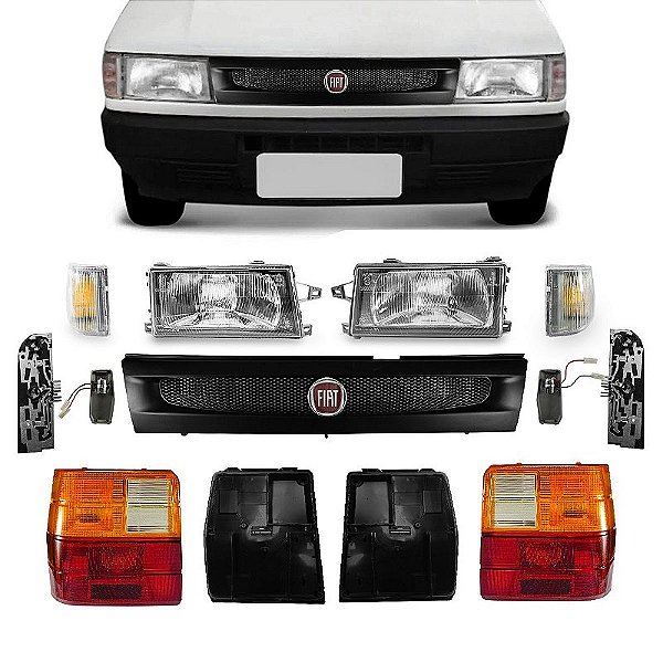 Kit Completo Uno 91/03 Lanternas Âmbar Piscas Farois e Grade