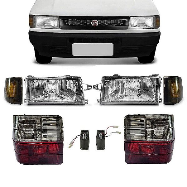 Kit Uno 91/03 Lentes Piscas Fumê Farois