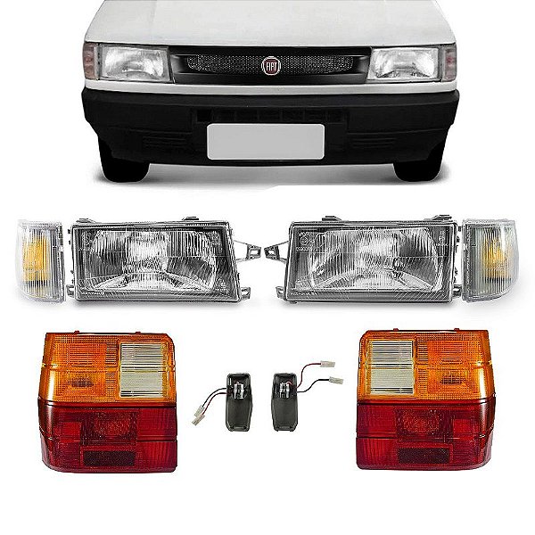 Kit Uno 91/03 Lentes Ambar Piscas Cristal e Farois