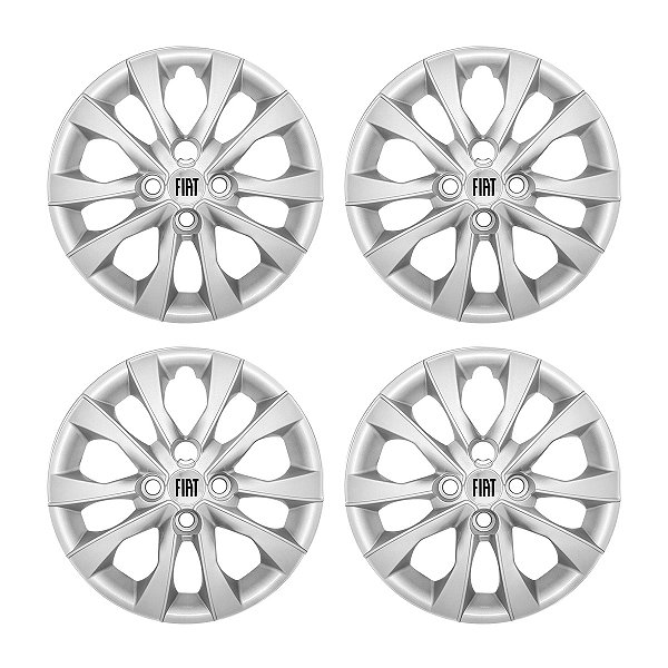 Jogo Calota Aro 14 Fiat Mobi modelo 2021 2022 prata