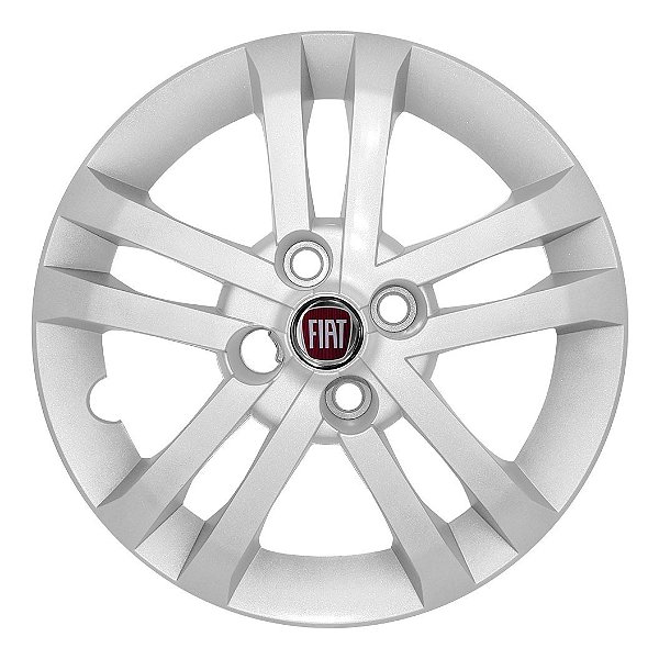 Calota Aro 14 Novo Fiat Argo 2021 2022 Prata + Emblema