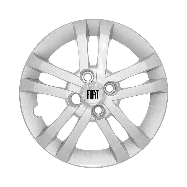 Calota Aro 14 Novo Fiat Argo 2021 2022 Prata + Emblema