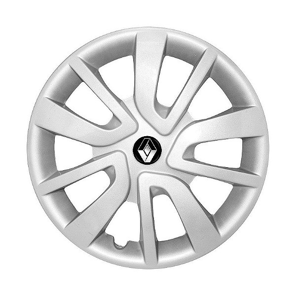 Jogo Calota Aro 15 Renault Sandero Logan 2014 a 2021 Prata Encaixe