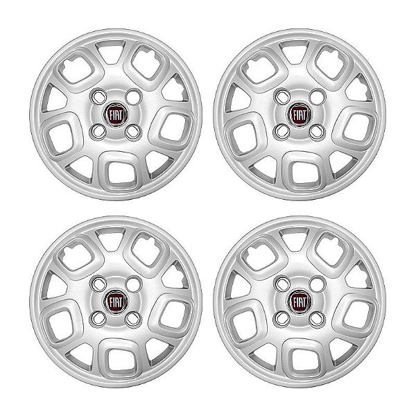 Jogo Calota aro 13 Fiat Uno Attractive/Vivace 2015/2016 prata