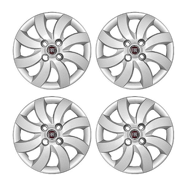 Jogo Calota aro 14 Fiat Palio Attractive 2012/2013 prata