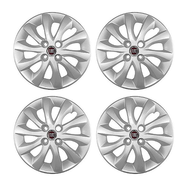 Jogo Calota Aro 15 Fiat Idea modelo 2014/2016 prata