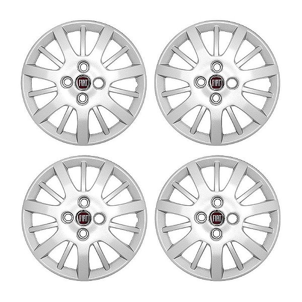 Jogo Calota aro 14 Fiat Siena Palio 2009/2010 prata
