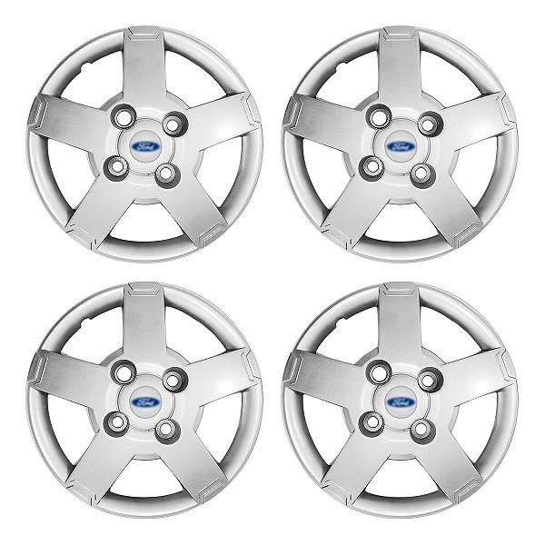 Jogo Calota Aro 13 Ford Ka 2008/2012 prata