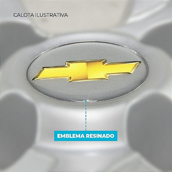 Calota aro 13 Chevrolet modelo Onix Prisma Prata emblema resinado