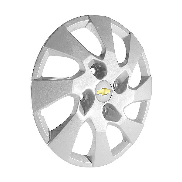 Calota aro 13 Chevrolet modelo Onix Prisma Prata emblema resinado