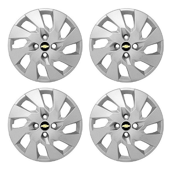 Jogo Calota aro 13 Chevrolet modelo Onix Prisma Prata