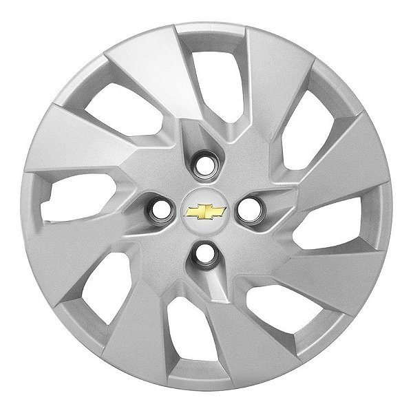 Calota aro 15 Chevrolet modelo Onix Prisma Prata emblema resinado