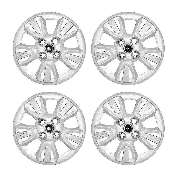 Jogo Calota aro 14 Fiat Uno Way 2011/2012 prata