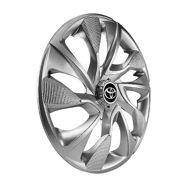 Calota Esportiva Aro 14 DS4 Prata Toyota emblema resinado