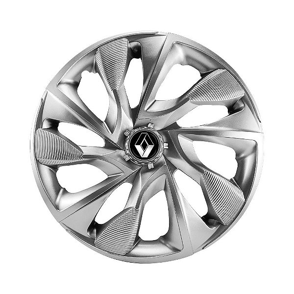 Calota Esportiva Aro 14 DS4 Prata Renault emblema resinado