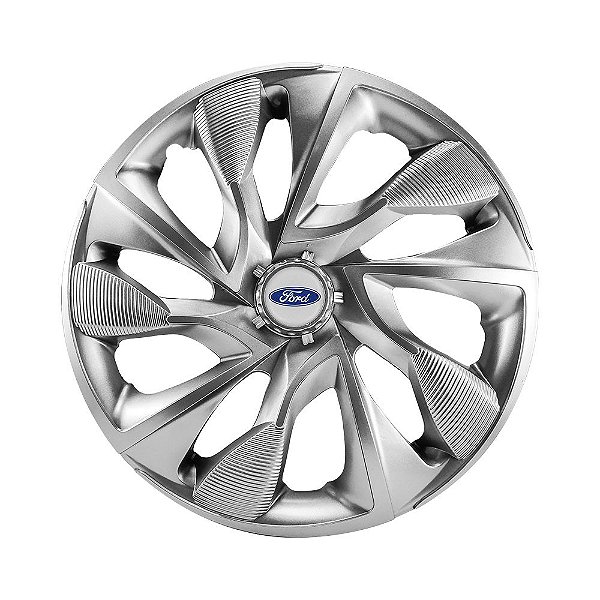 Calota Esportiva Aro 14 DS4 Prata Ford emblema resinado prata